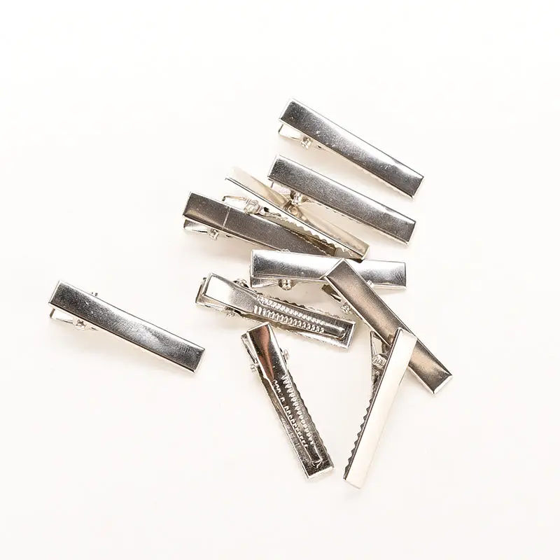 50 шт. серебристые плоские металлические зажимы для волос| |