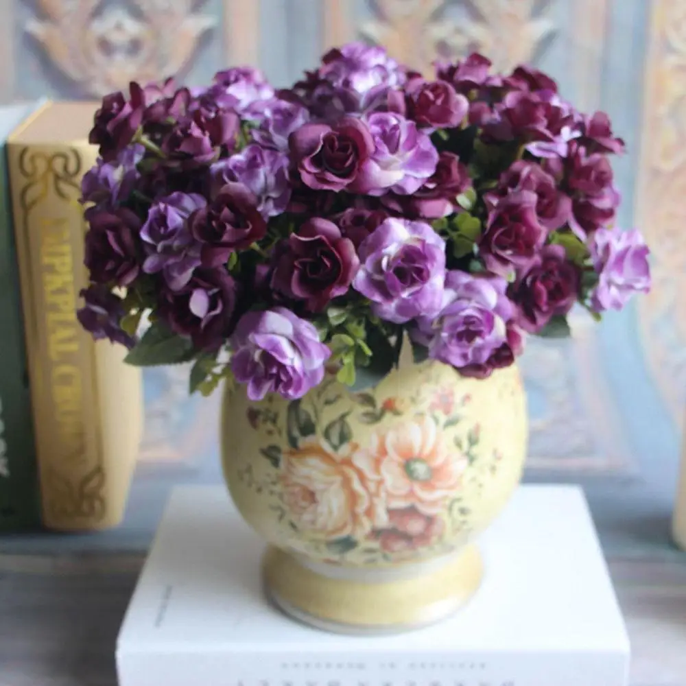 Новинка весенние шелковые цветы с 15 головками искусственные розы свадебное