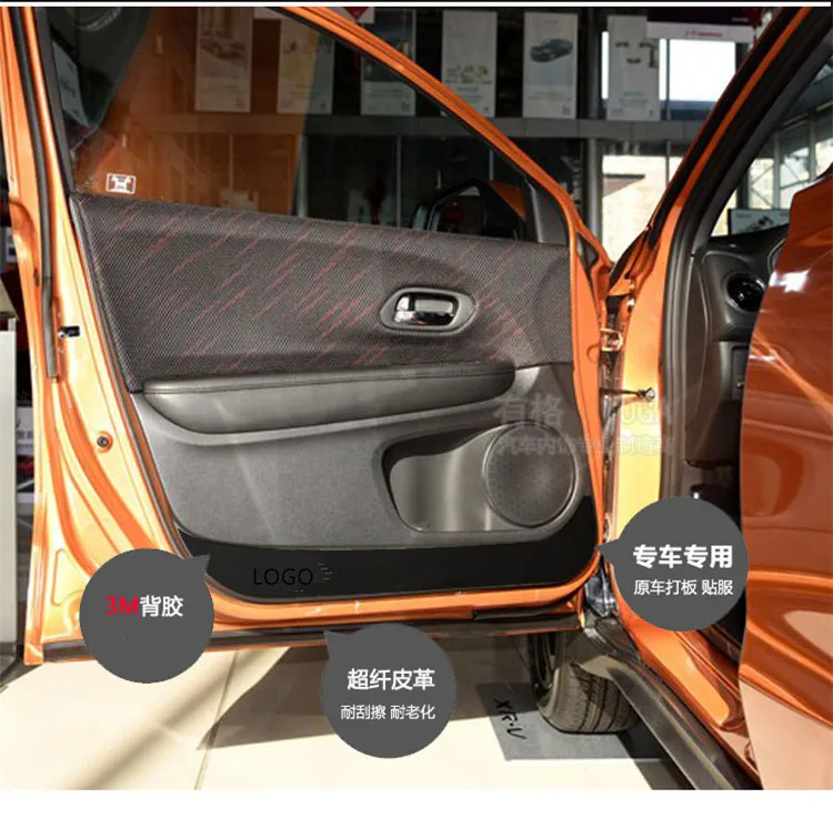 4 шт Высокое качество Защитные Microfire кожаные двери автомобиля анти-Kick Pad для Honda Vezel