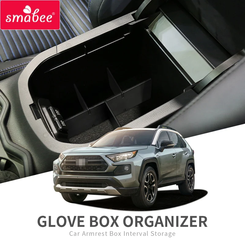 

Smabee Car Central Armrest Interval Storage Box For Toyota RAV4 2019-2021 XA50 RAV 4 Console Tidying Box Central Storage Box