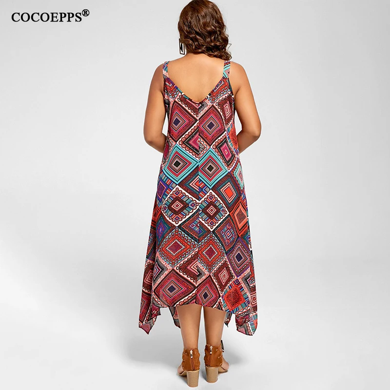 Женское платье на бретельках летнее с v образным вырезом и цветочным принтом