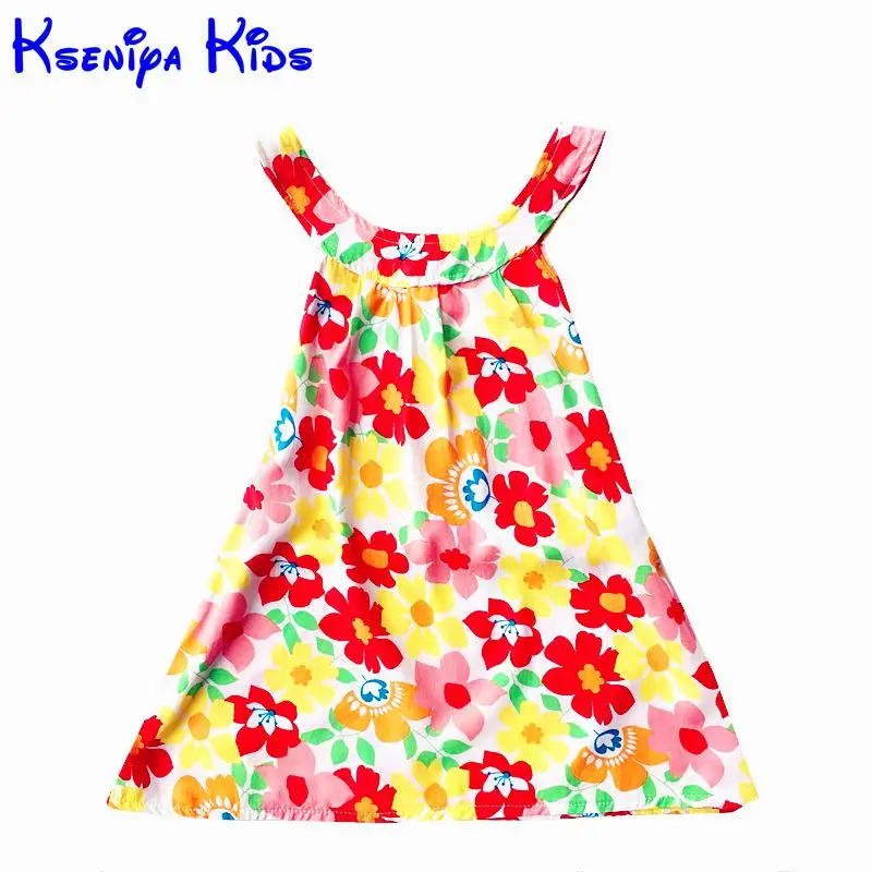 

Детская одежда для девочек, летние платья модное Стильное Хлопковое платье с цветочным принтом, вечерние платья для девочек на день рождения детское платье-пачка