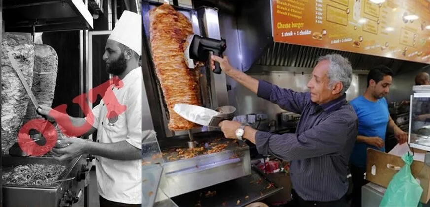 Высококачественный гриль нож для шаурмы слайсер для шаурмы Gyros Нож Ресторан барбекю резаки 110 В американская мощность
