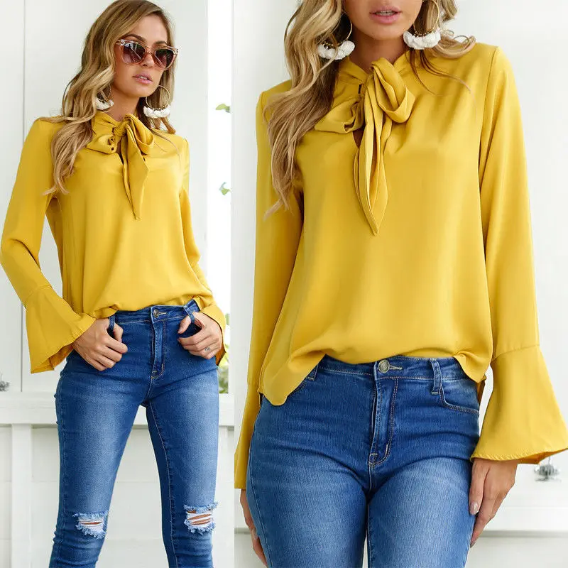 2017 новая осенняя одежда модная женская Повседневная рубашка с длинным рукавом