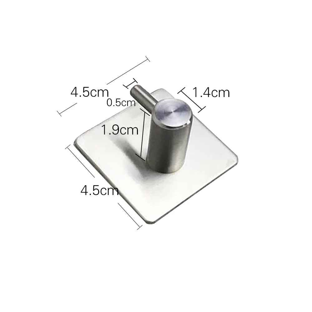 

4Pcs/Set Stainless Steel Hooks Home Essential Wall Door Strong Sticky Self Adhesive Hook Kitchen Bathroom Bedroom Hanger Holder