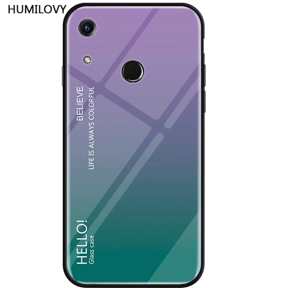 Чехол для Huawei Honor 8A тонкий глянцевый чехол из закаленного стекла мягкая
