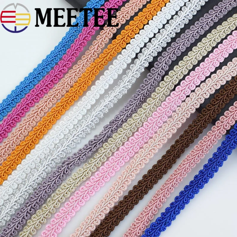 10 метров Meetee 1 2 см многоцветная многоножка плетеная кружевная Лента отделка