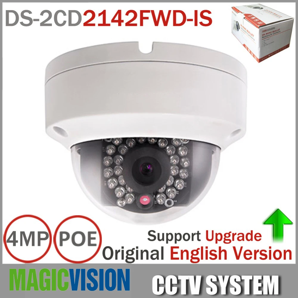 Оригинальная английская версия DS-2CD2142FWD-IS 4MP Камера POE IP видеонаблюдения Мини V5.3.3