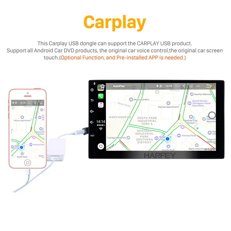 Автомагнитола Harfey 2 din сенсорный экран Android 8 1 Автомобильный мультимедийный