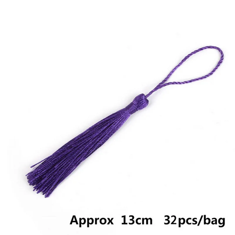 purple 32 шт. 13 см длинные хлопчатобумажные шелковые кисточки для сережек ювелирные изделия шелковые кисточки бахрома для штор декоративные аксессуары Diy принадлежности - Цвет: purple