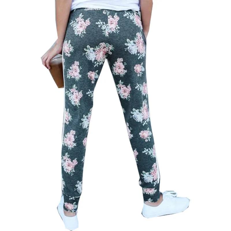 Новинка 2020 женские штаны AliExpress модные повседневные с цветочным принтом прямые