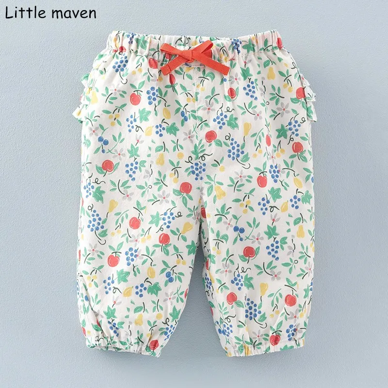 Little maven/2017 г. Осенняя одежда для маленьких девочек Хлопковые Штаны на завязках