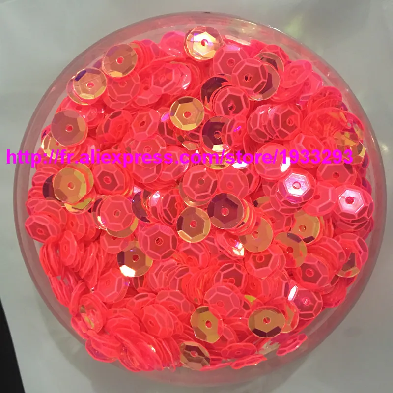 Кружка прозрачная розовая с блестками 30 г (3000 шт.)/50 (5000 шт.) 6 мм|loose sequins|sequin