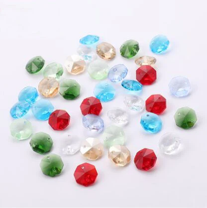 100 шт./лот 16 видов цветов 14 мм Хрустальные стеклянные Восьмиугольные Бусины 2