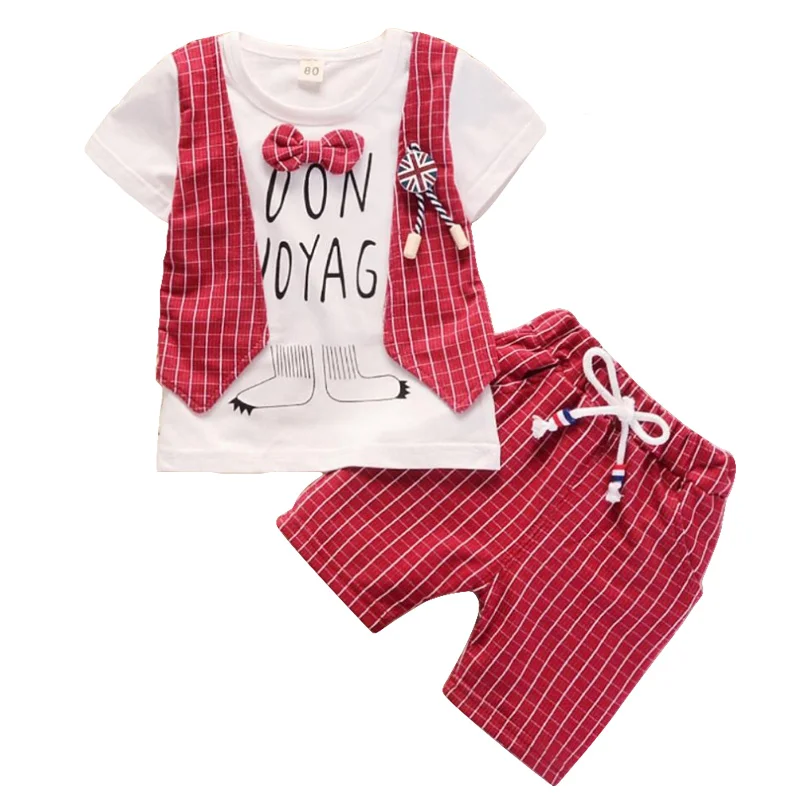 Boys Summer Baby Clothing Children's Tops + Shorts 2 Piece Sports Set Newborn Clothes |
