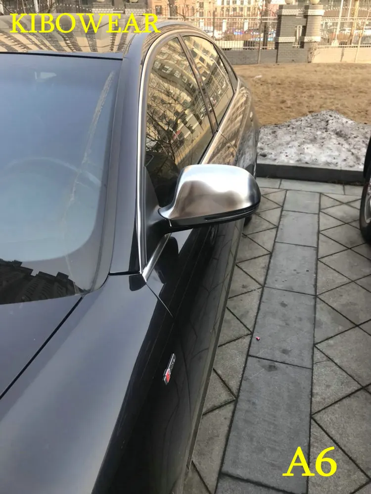Kibowear для Audi A6 C6 4F S6 A4 A5 B8 SQ3 Q3 A8 4E сторона боковое зеркало Чехлы Кепки серебристый матовый хром 2008 2009 2010 2012