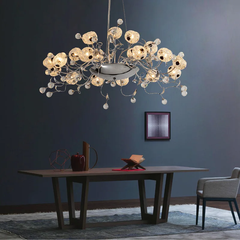 Restaurant chandeliers creative personality modern minimalist Nordic style crystal living room bedroom European led lighting | Освещение