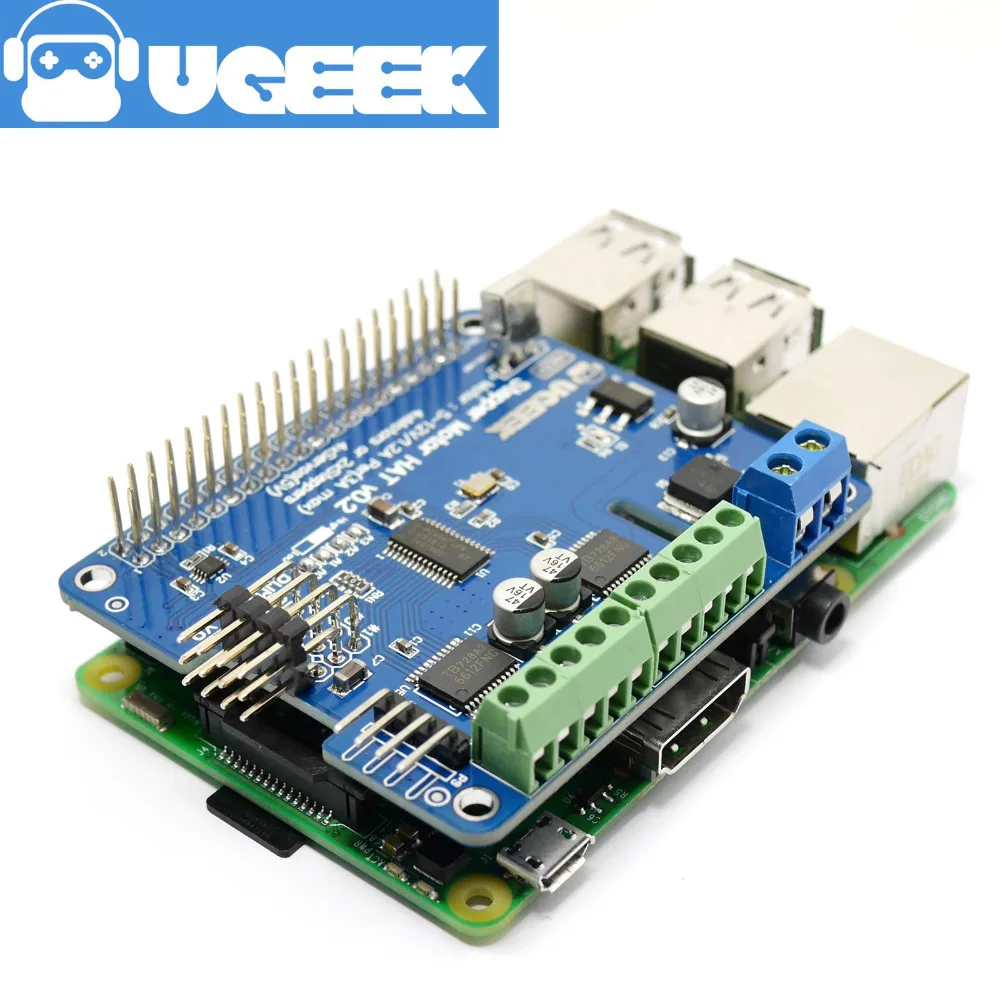 DIY Robot | UGEEK шаговый двигатель шляпа для Raspberry Pi 3B, 3B+, 3A+, 2B, 4B, Zero w | шаговый двигатель/сервопривод/двигатель/датчики/IR Romote