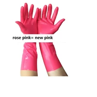 latex fetish gloves short gloves pink blue black flesh transparent natural multi color available
