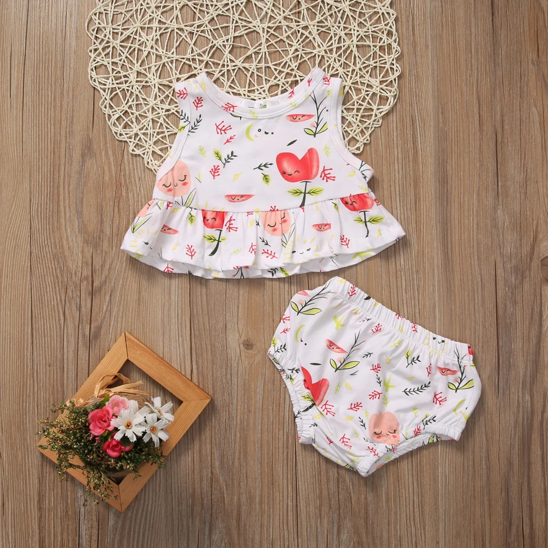 2017 0-24M 2PCS Newborn Baby Girls Bikini Suit Swimsuit Floral Print Swimwear Triangle Bathing Swimming Clothes Cute Beachwear | Спорт и
