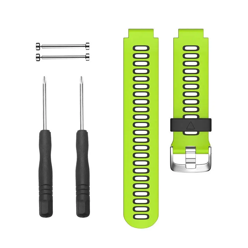 Green with Black Смарт-часы ремешок для смарт-часов Garmin 235 Band Силиконовый браслет на запястье браслет для наручных часов Garmin Forerunner 230/220/235/620/630/735XT аксессуар - Цвет: Green with Black