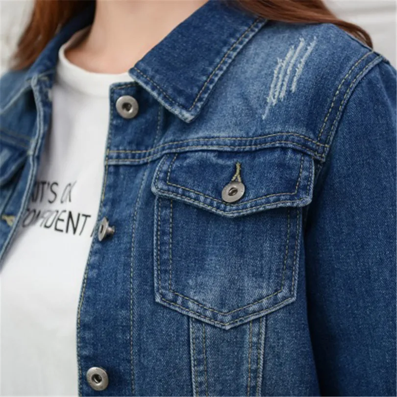 

VISNXGI Women Basic Coat Denim Jacket Women Winter Denim Jacket For Women Jeans Jacket Women Denim Coat Loose Fit Casual Style
