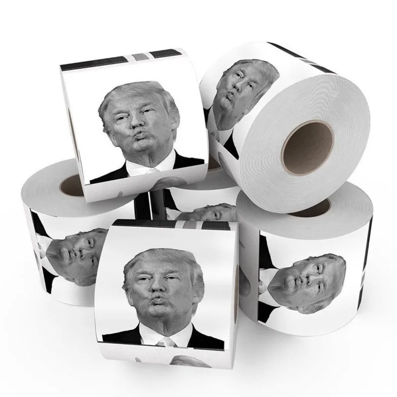 Забавная туалетная бумага Дональд Трамп хумур рулон Новинка Забавный поцелуй