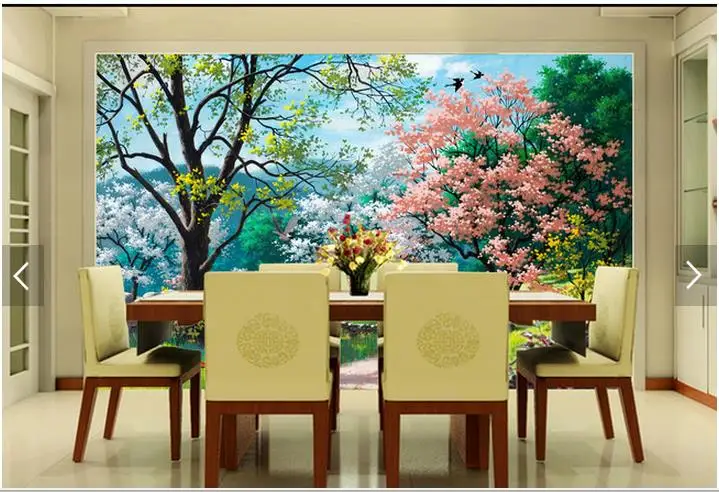 Пользовательские обои 3d настенные фрески пасторальный лес фотообои для крыльца