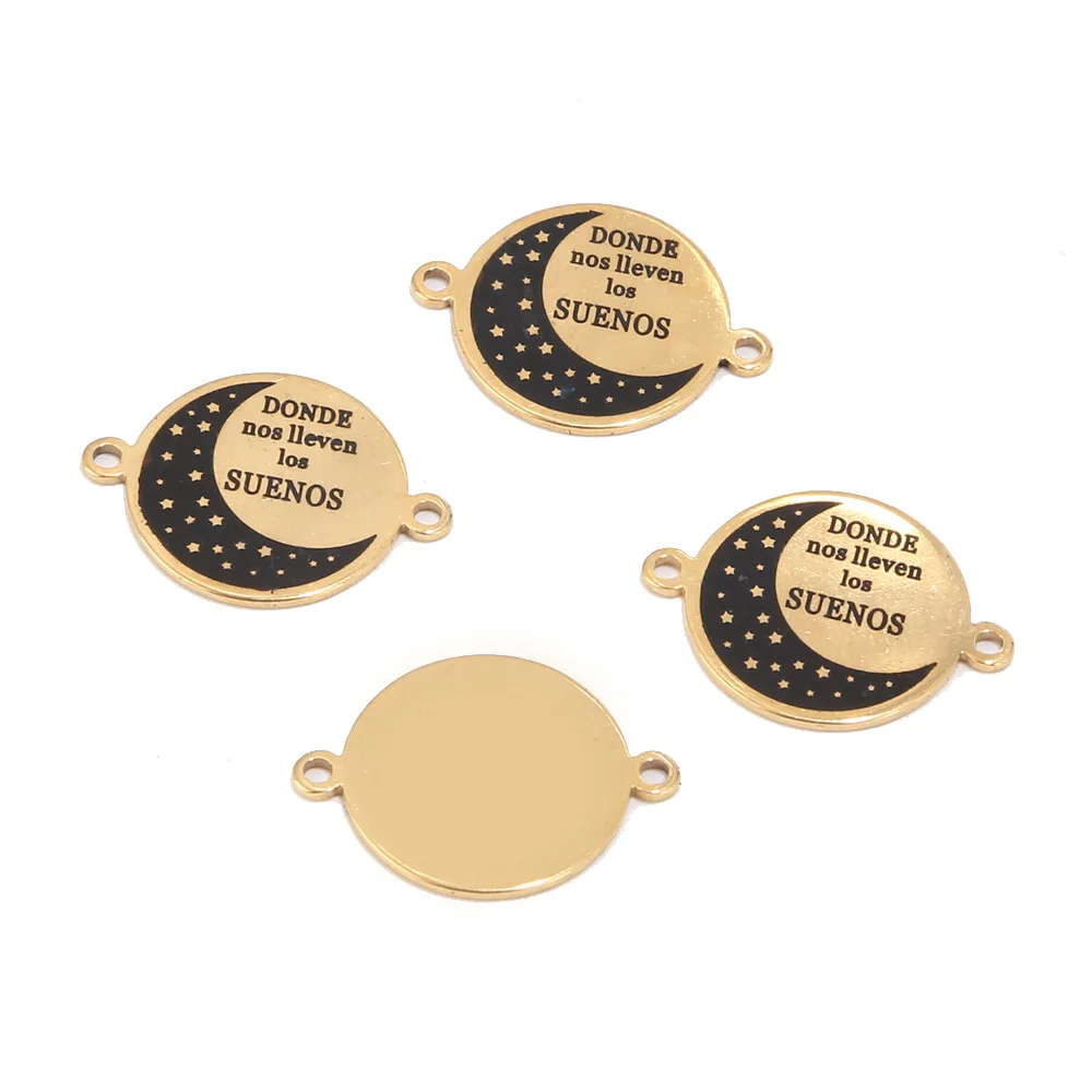 New 3pcs/lot Stainless Steel Links Connector Golden Jewelry Charm