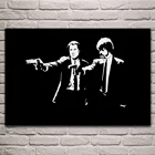 Чёрная монохромная фотография криминальной фантастики Сэмюэль L Джексон Траволта для украшения дома гостиной спальни KA210