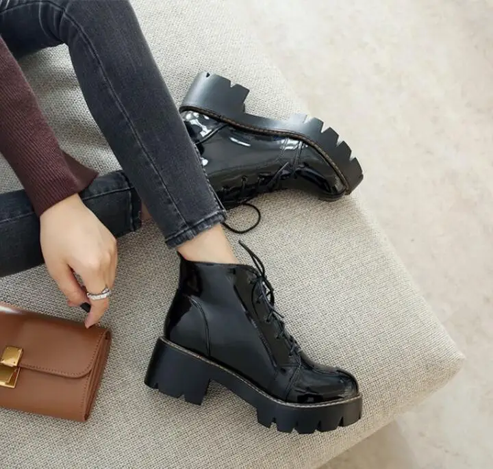 

Women Pumps Shoes Woman Zapatos Mujer Plus Size 26-62 Fashion Winter Chunky High Heels Casual Martin Boots Ankle Boots BYB16112