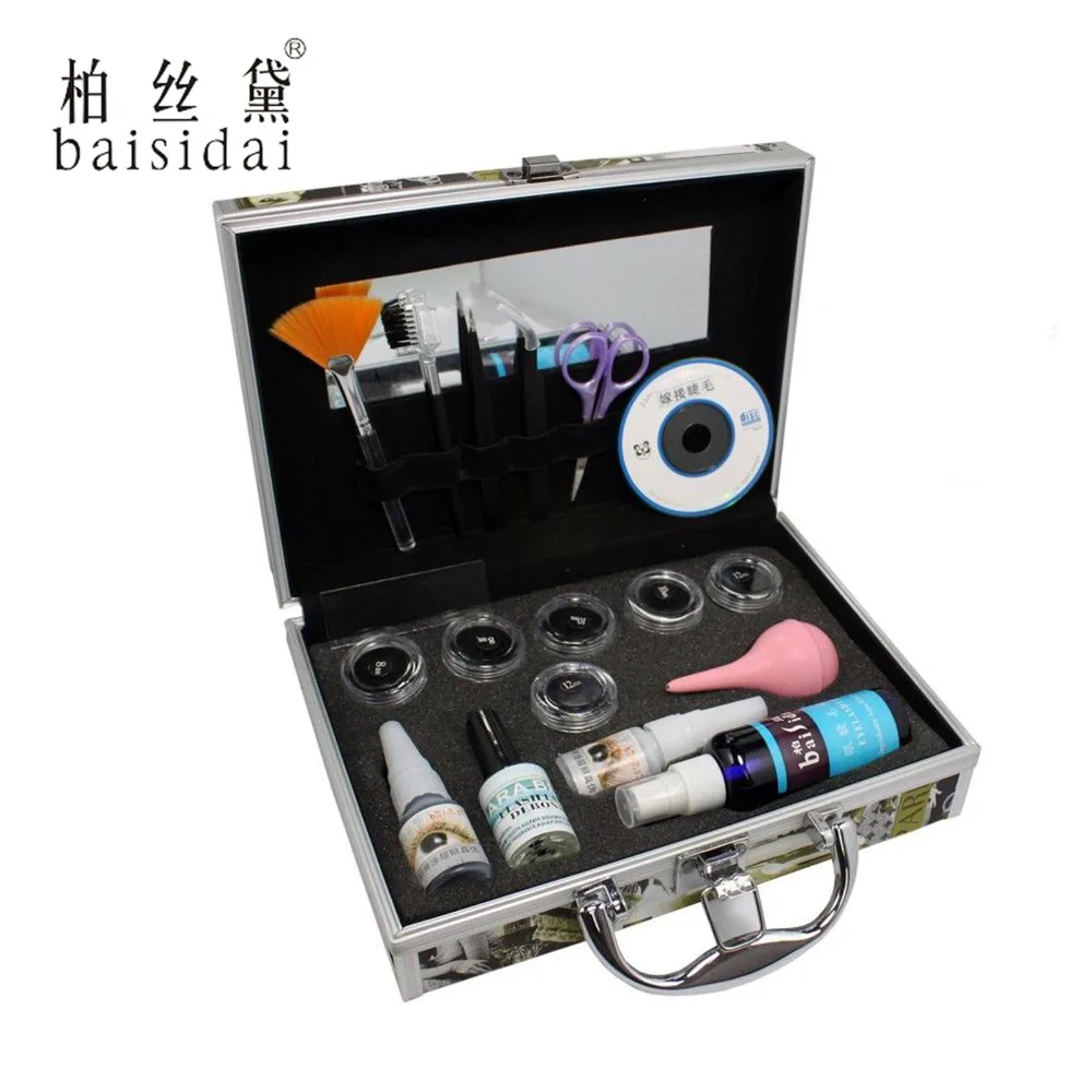 baisidai Pro False Eye Lash Eyelash Extension Glue Brush Full Kit Set With Case A-153