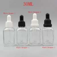 30ml transparent square glass dropper bottle 30cc empty cosmetic container essential oilperfumeessence sub bottling