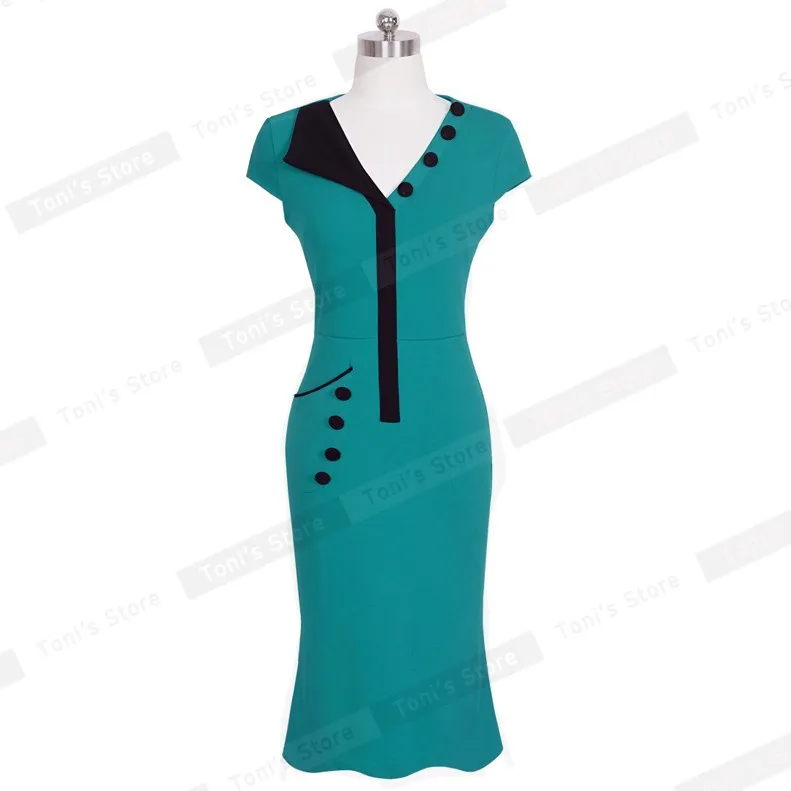 Женское Деловое платье русалки красное летнее с рукавом крылышком и карманами