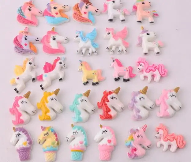 

Cartoon Unicorn Kawaii Flat Back Resin Cabochon For Child DIY Craft Decoration Scrapbooking Accessories Phone Charm