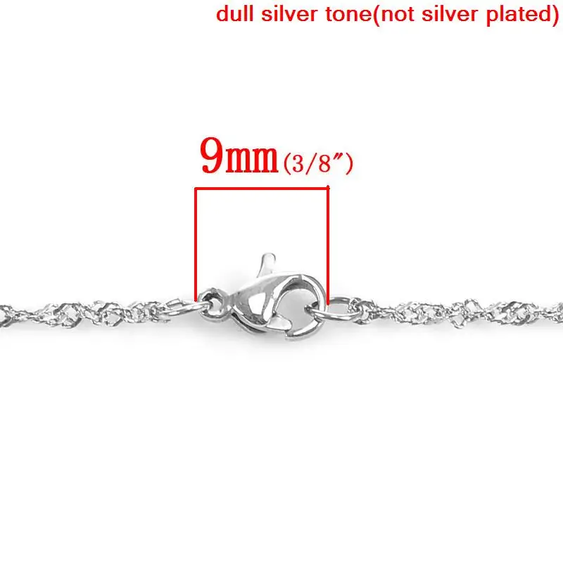 1 шт. цепочка из нержавеющей стали ожерелье серебряного цвета 48 5 см 2 мм (1/8 дюйма)