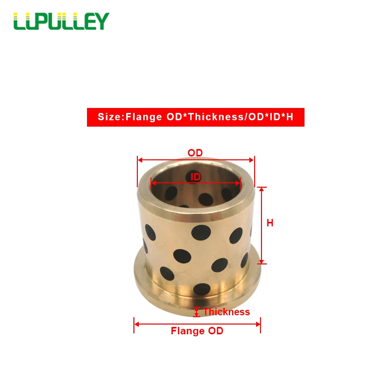 LUPULLEY Фланцевая безмасляная втулка графитовый медный твердый самосмазывающийся подшипник 70 мм* 5 мм фланец* толщина 55x45x30 мм ODxIDxHeight