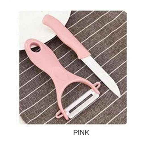 Pink 2 шт./компл. Керамика Ножи удобный Кухня ножи нож набор Пластик ручка дома фруктовый пилинг ломтики инструменты для очистки - Цвет: Pink