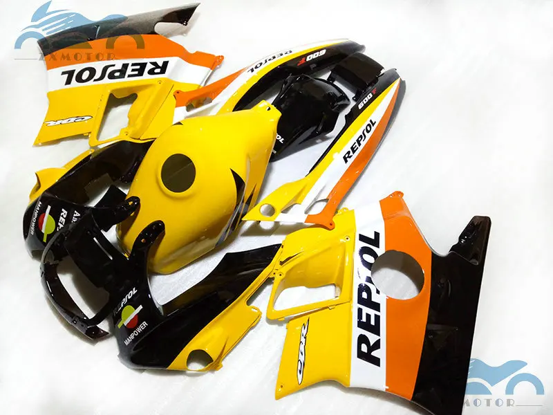 Полный комплект обтекателя Для HONDA 91 92 93 94 CBR 600 F2 желтый Repsol мотоцикл CBR600 F2 1991 1992 1993 1994 для починки кузова обтекатели A9
