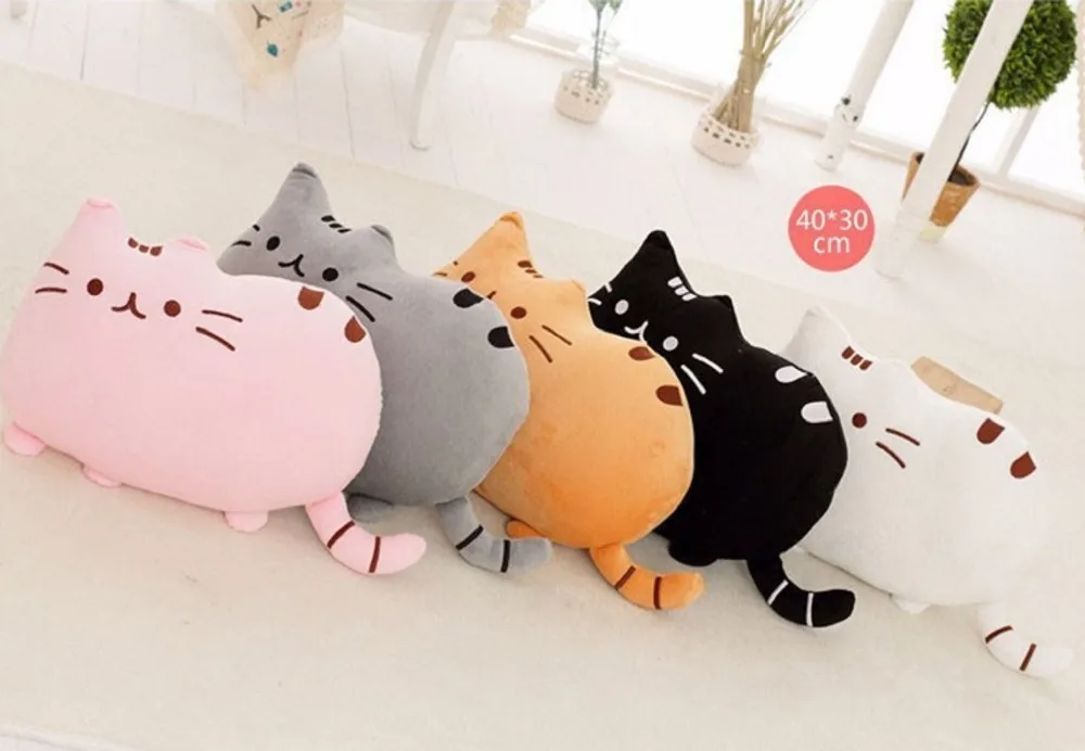 Симпатичная мягкая подушка в форме кошки для дивана украшение кровати плюшевое