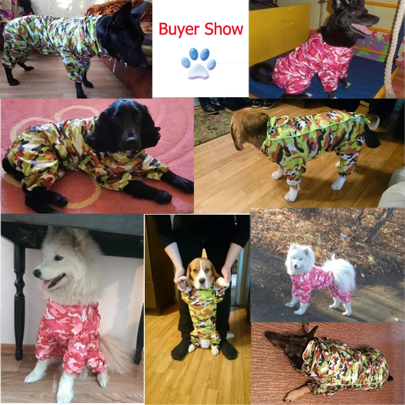 Классный Камуфляжный плащ для собак Толстовка водонепроницаемый дождевик