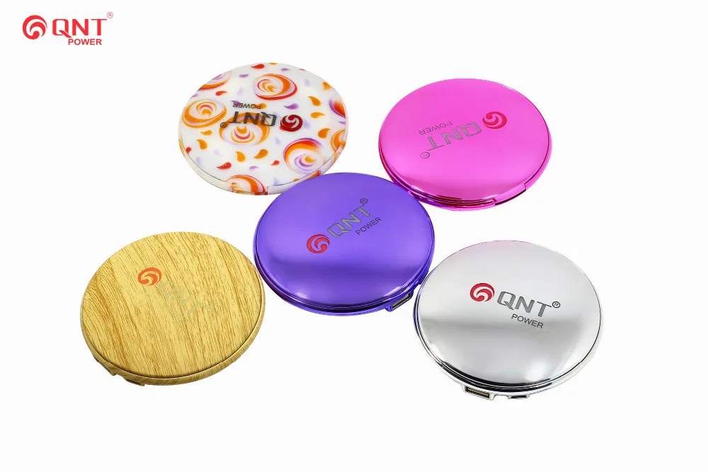 QNT N28 4000 мАч Круговой Портативный Power Bank с Зеркалом для Макияжа Внешний Полимерный