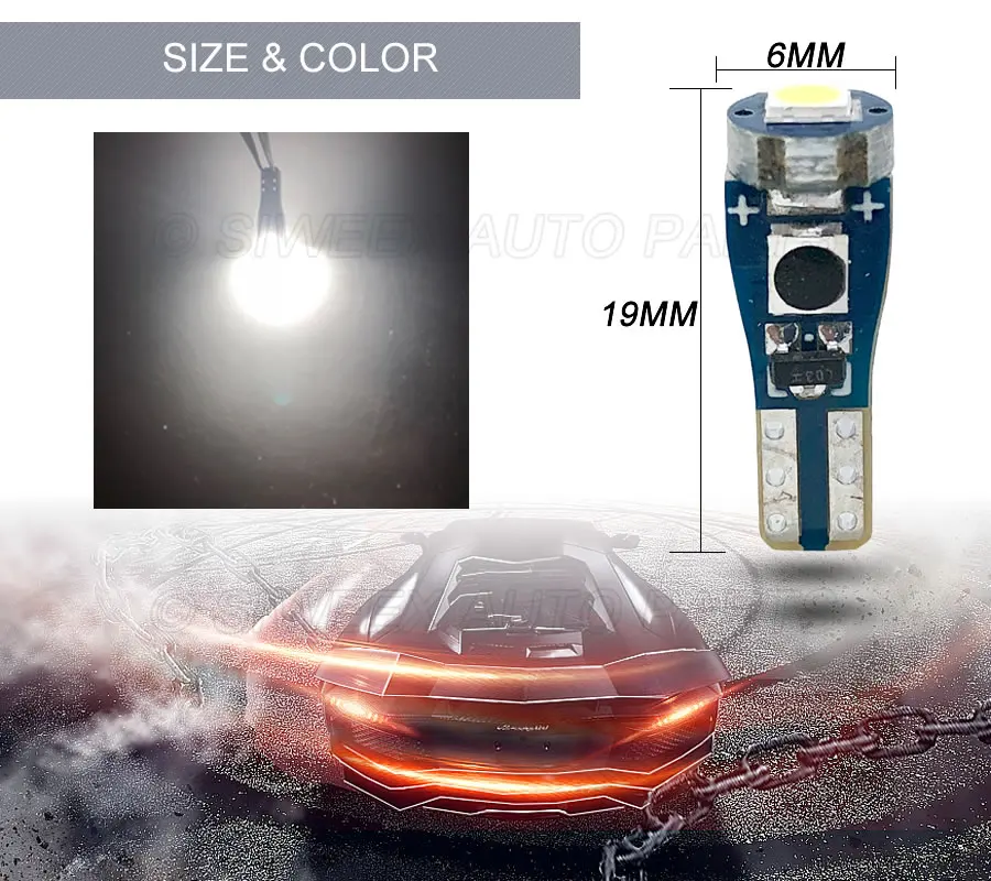 2 шт. T5 37 58 70 73 74 приборной панели 1 3030 SMD светодиодная лампочка панель лампа