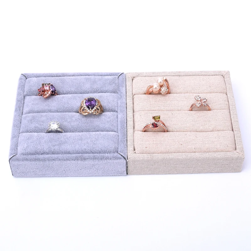 Корейское льняное бархатное кольцо демонстрационный лоток для колец витрина