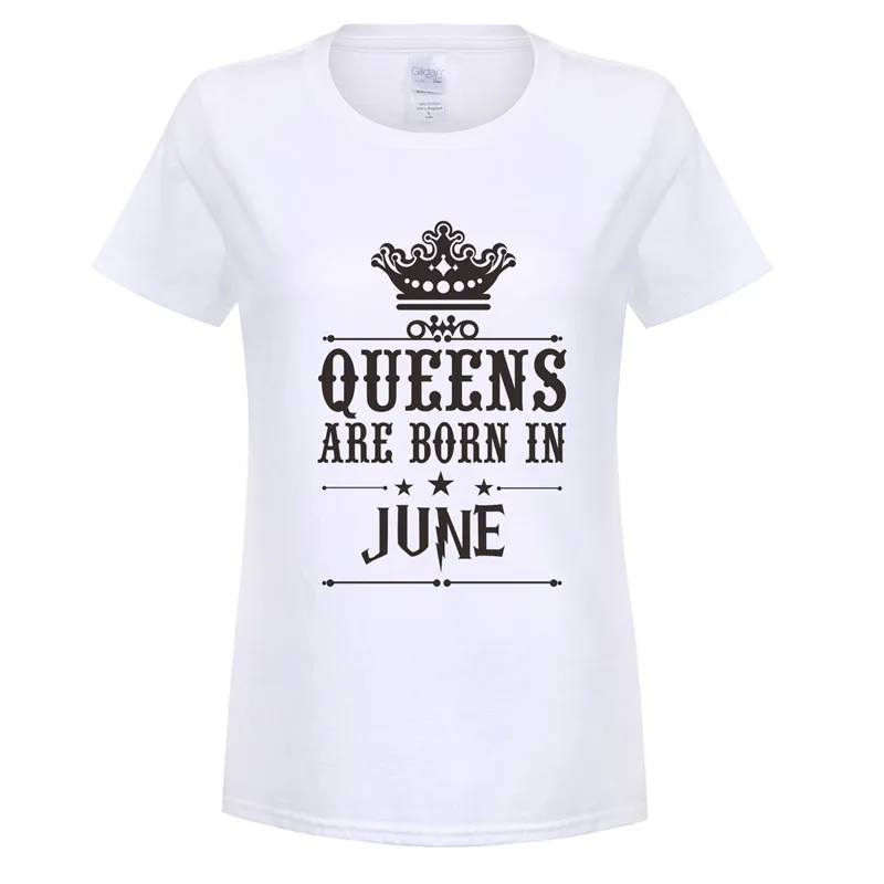 Omnitee Женская Queens рождаются в июне футболки из хлопка с коротким рукавом для