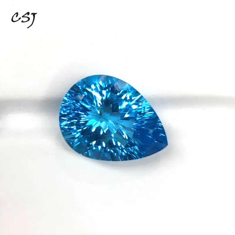 CSJ натуральный голубой топаз свободный драгоценный камень глубокая расцветка