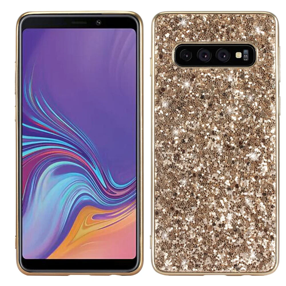 Блестящий жесткий блестящий чехол для Samsung Galaxy S10 S10e S10Plus Note 9 8 S7 Edge S8 S9 A6 A8 J4 J6 J8 Plus A7