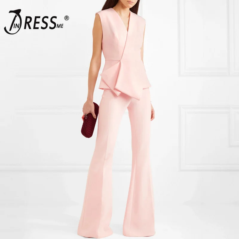 INDRESSME модные облегающие Женские комплекты Vestidos 2 комплект из двух предметов