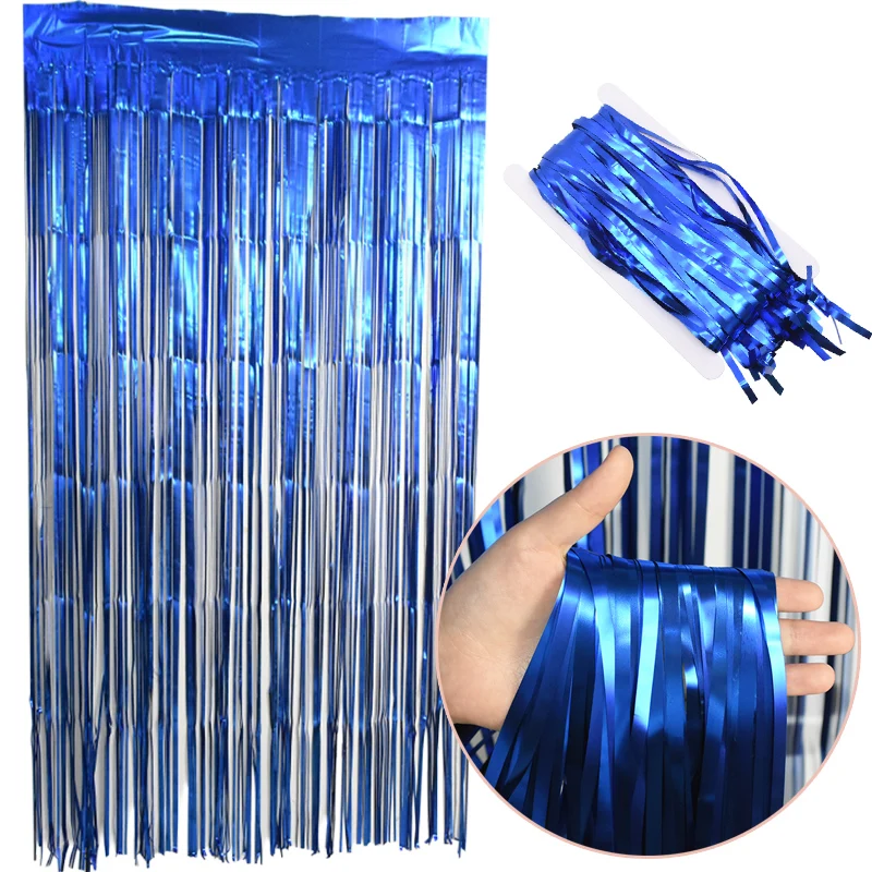 2 м металлические блестки из фольги бахрома занавеска стример для дня рождения