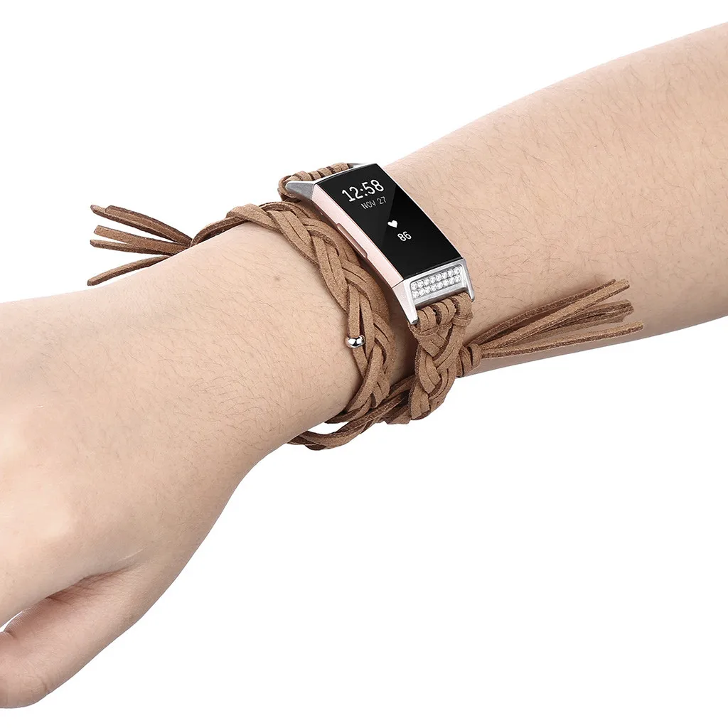 Пеньковая веревка ручной тканый ремешок для Fitbit Charge 3 Смарт аксессуары ремешок для часов браслет
